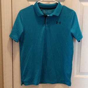 Boys Under Armour heat gear polo.  Blue